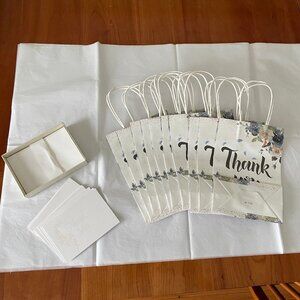 "Thank You" Gift Bags and Note Cards Set, 10 of Each